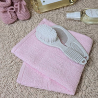 Pink Baby Waffle Face Cloth 100% Cotton | Reversible & Gentle | 30x30cm Baby Bath & Body.