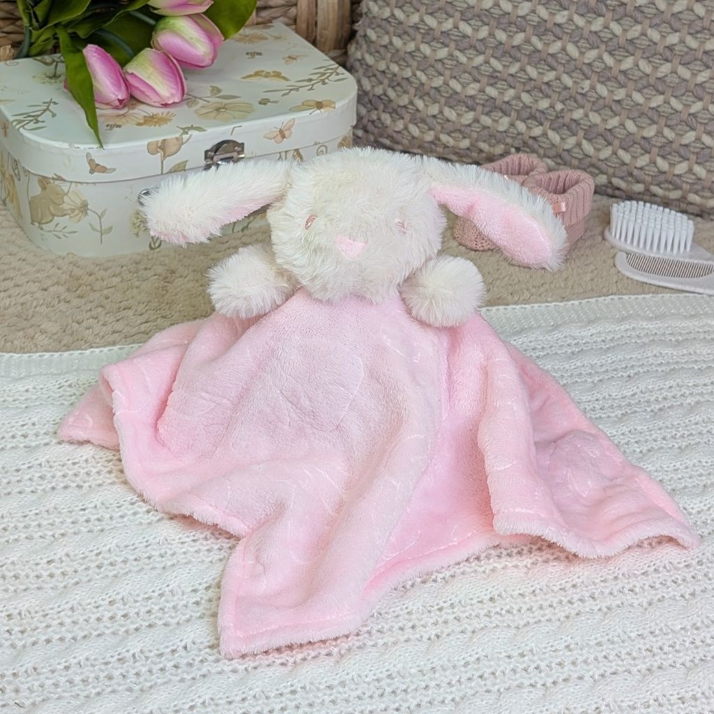 Baby girl comforter with bunny ears and soft fabric