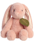 Soft pink plush long eared bunny 12.5 inc Eco made from recycled plastic bottles
