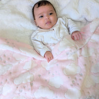  Pink clouds baby blanket.