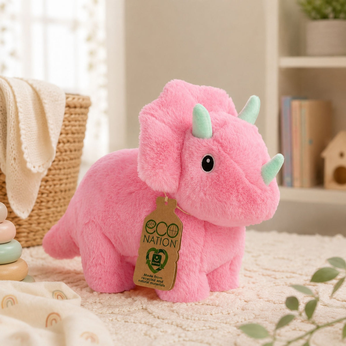 Eco Nation Trix Triceratops Soft Toy Cuddly Toys.