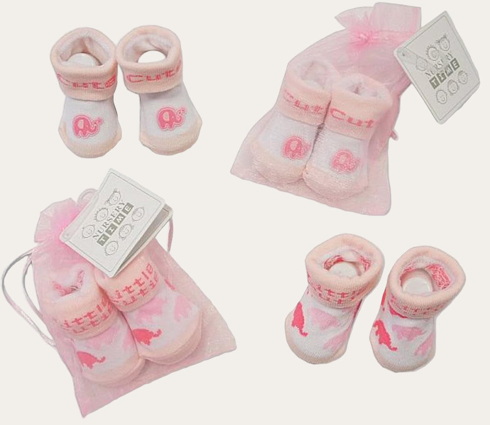 Pink Elephant Baby Girl Socks Gift Set – Newborn
