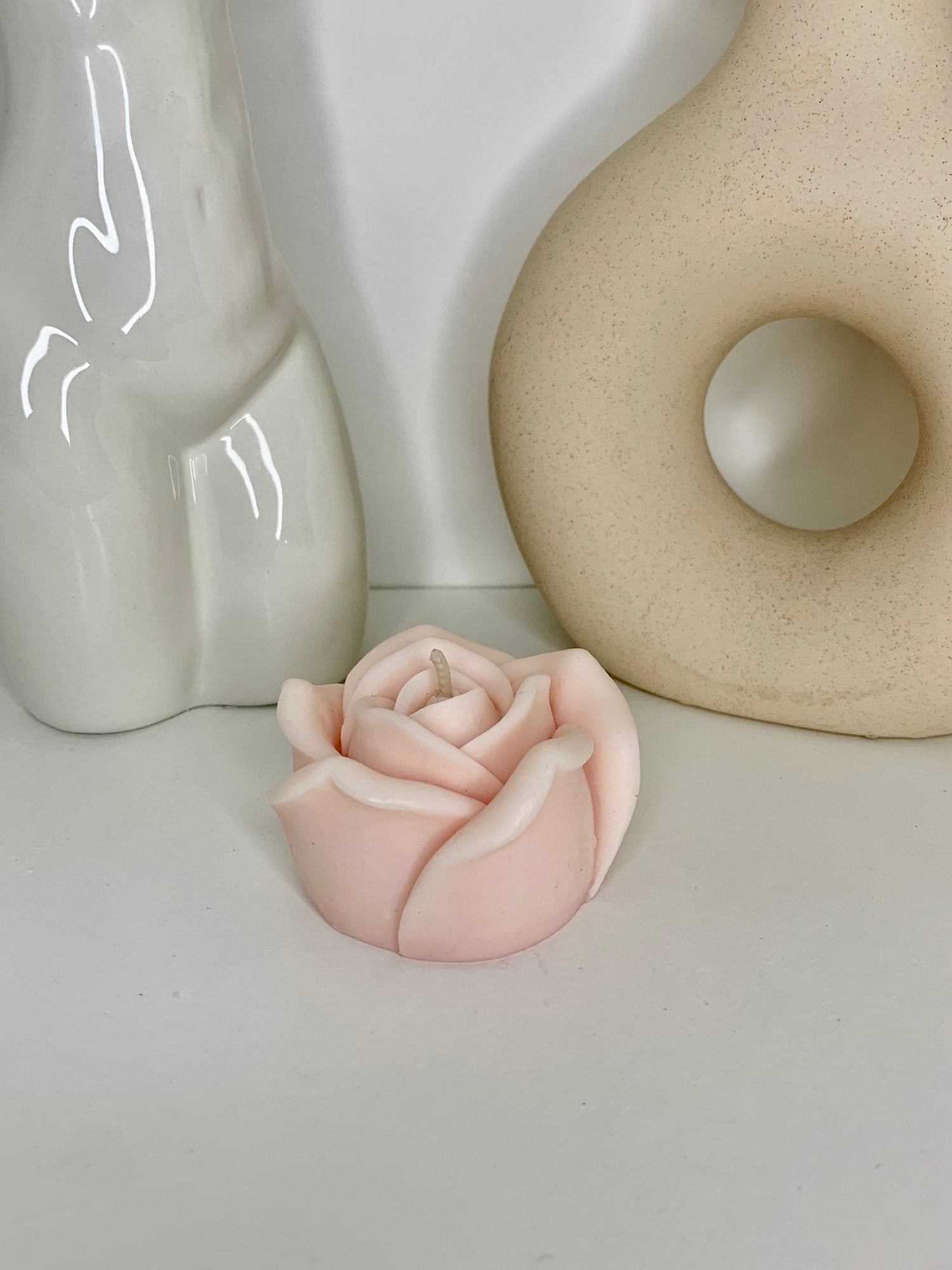 Flower Candle by Comfort Collective London Available in Rose Pink, Yellow or Cream