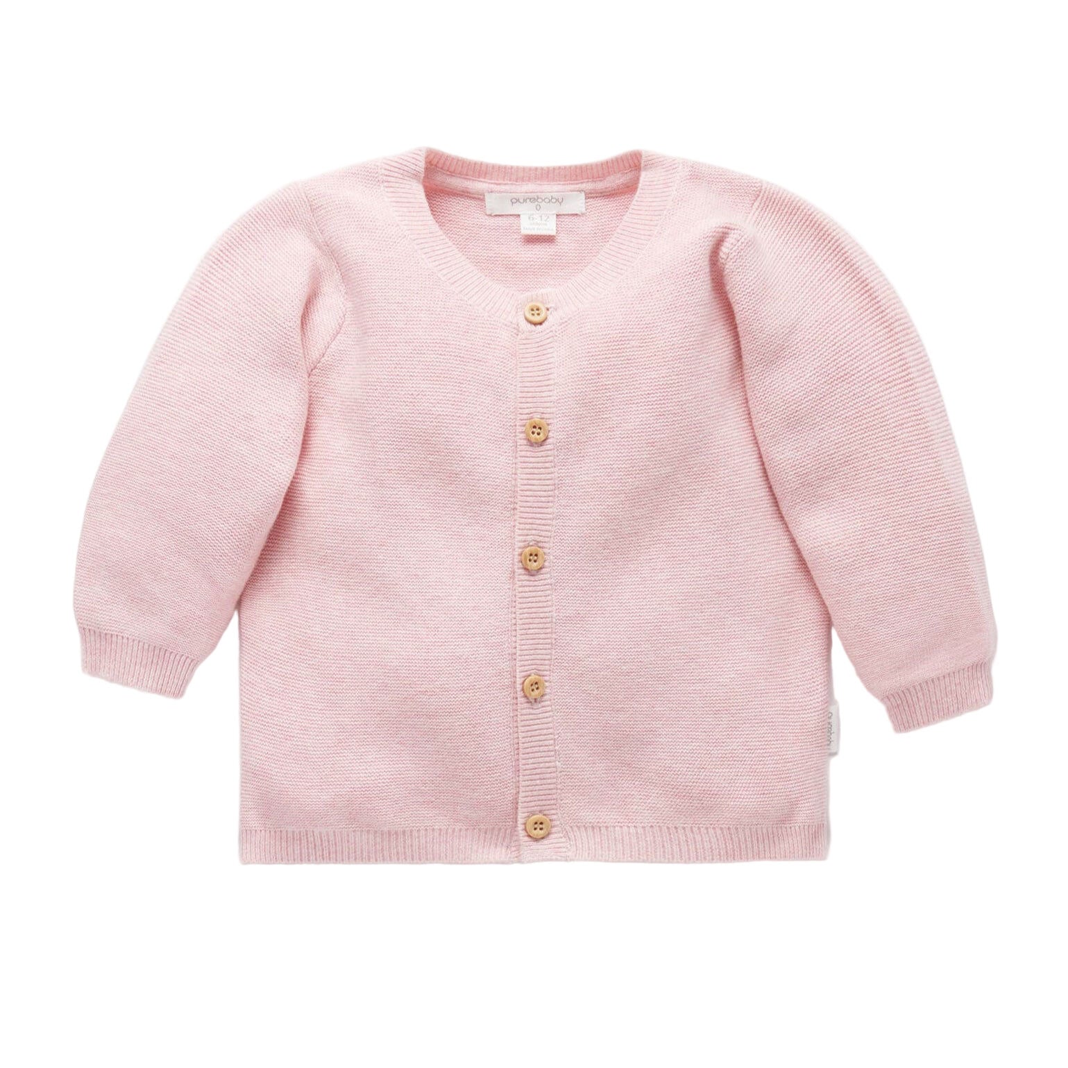 Pink Mélange Organic Cotton Baby Cardigan