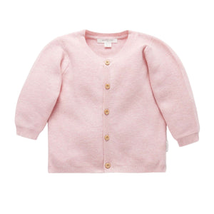 Pink Mélange Organic Cotton Baby Cardigan