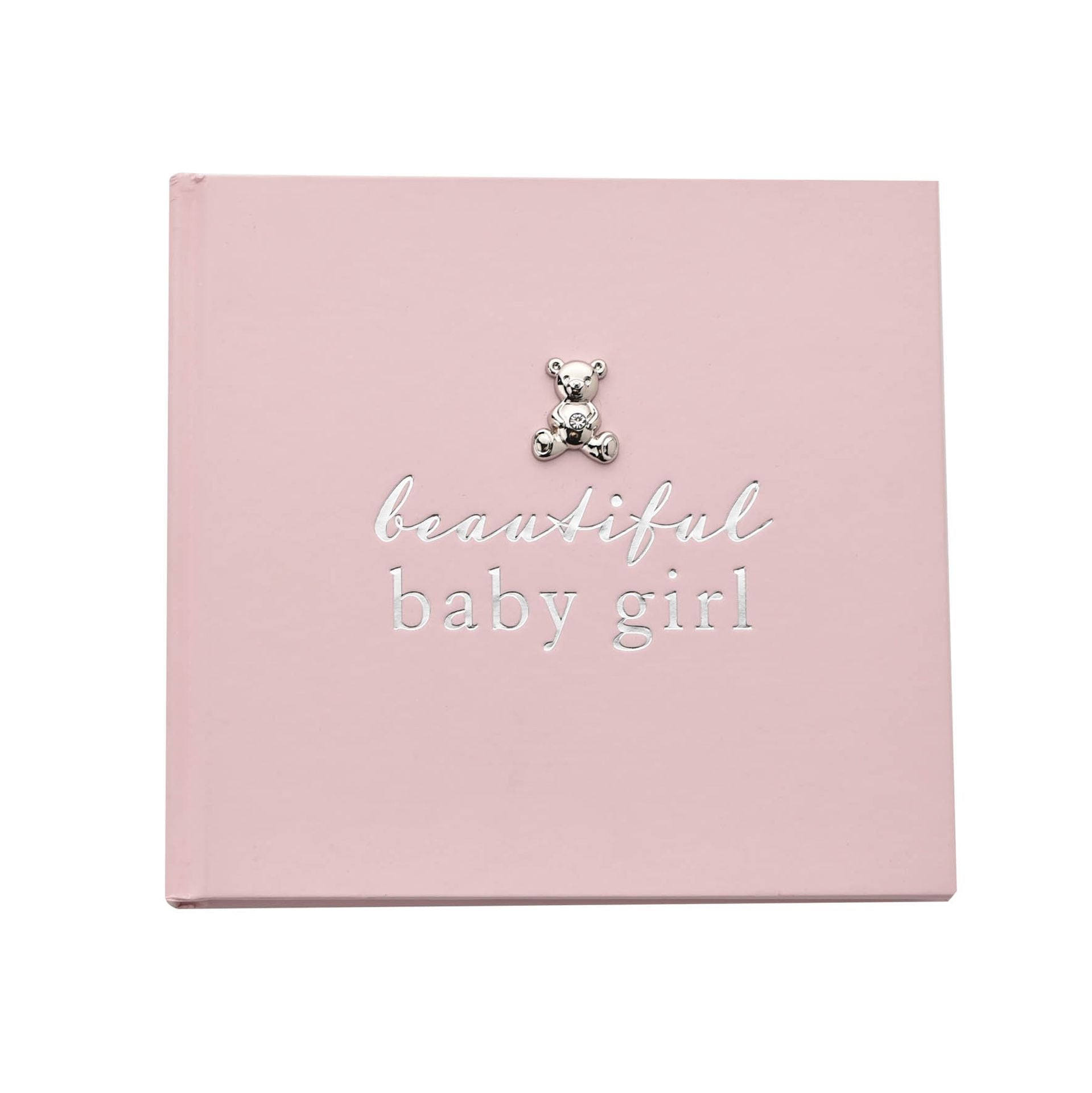 This adorable pink album allows parents to present photographs of their new born son with a personalised touch. The perfect gift for a newborn!