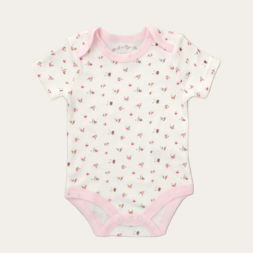 Cotton Baby Girl Clothes Set - Rose Design