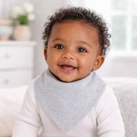 Grey baby bandana bib in cotton