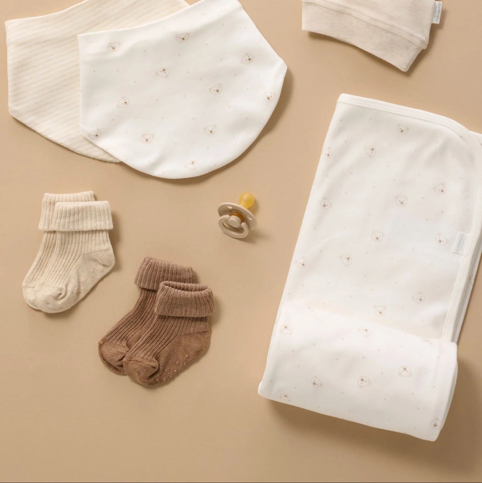 Vanilla bear baby blanket ideal for pram and cuddle time