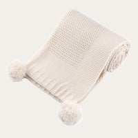 Beige baby blanket 70 x 100 cm for cots and prams