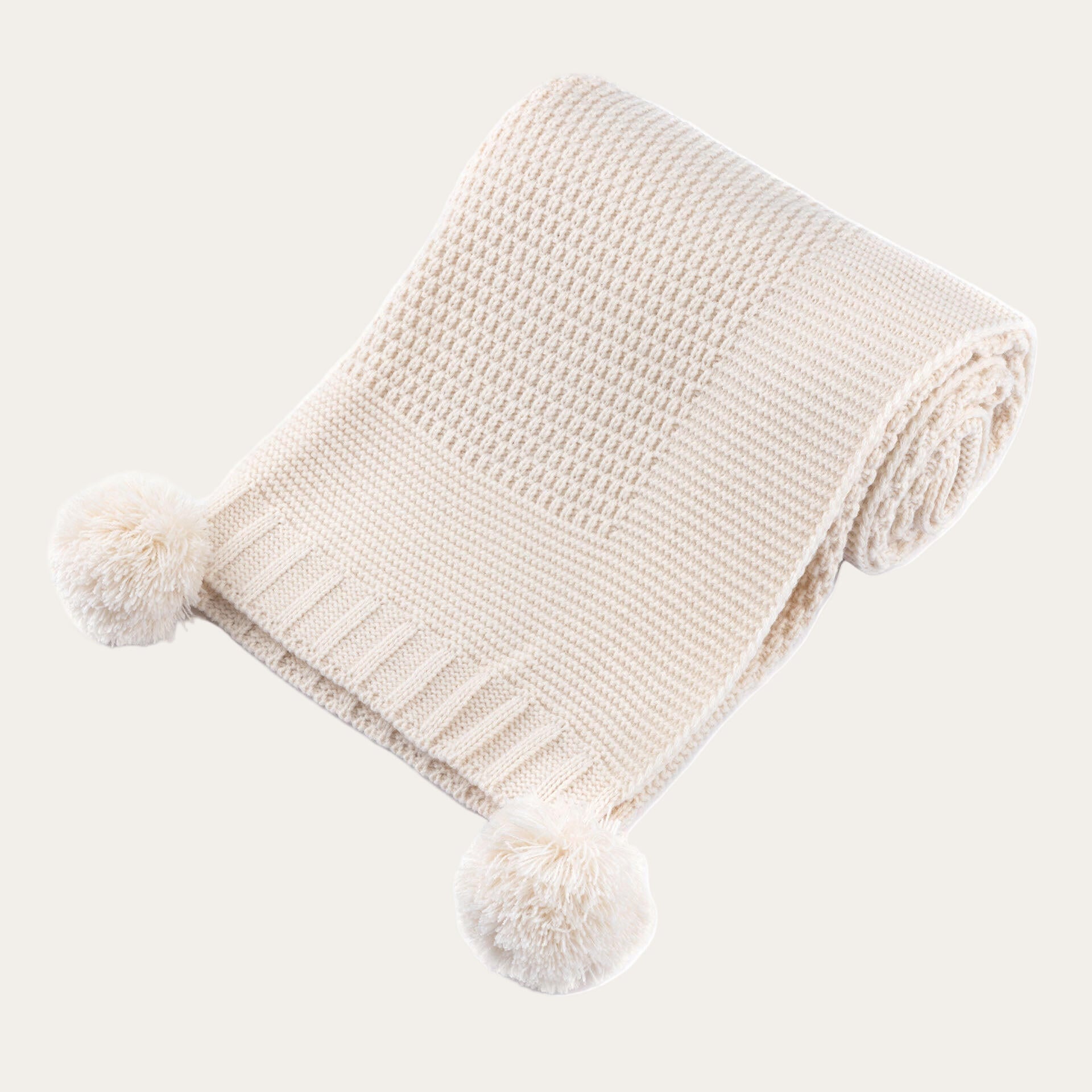 Beige baby blanket 70 x 100 cm for cots and prams