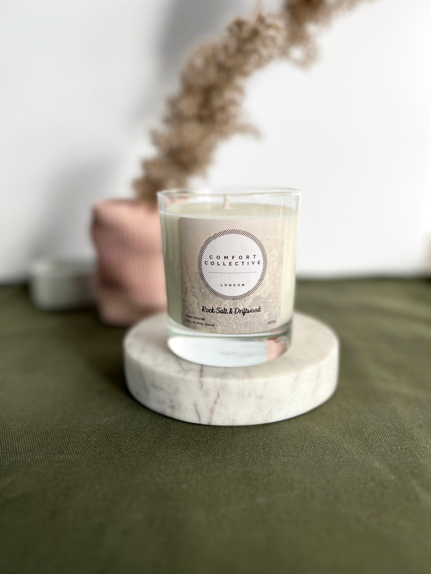 Hand Poured Candle -Signature Collection -  Rock Salt &amp; Driftwood by Comfort Collective London