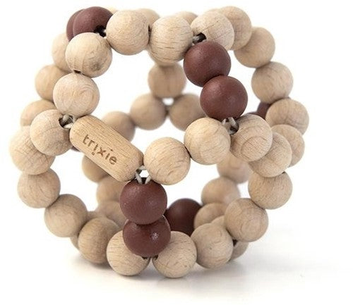 Brown wooden bead ball toy