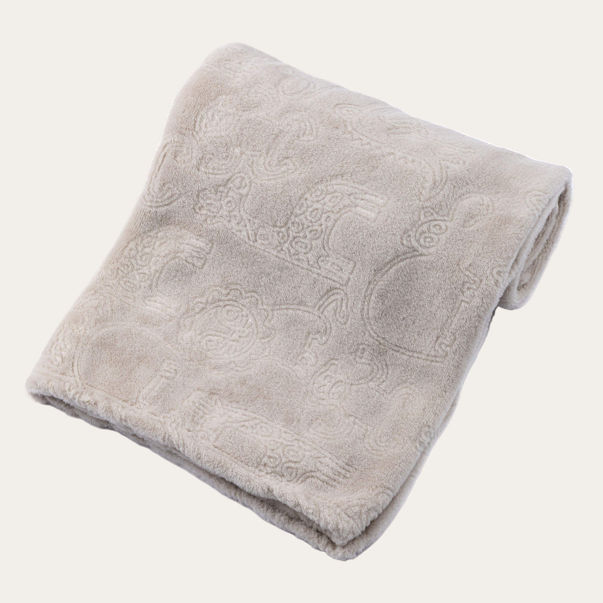 Blanket wrap in soft biscuit with safari anaimal print