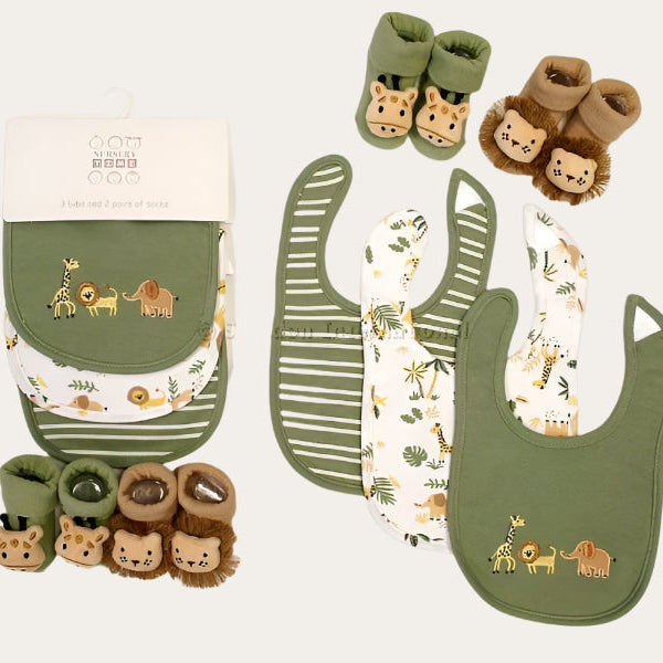 Green Baby Boy Bib &amp; Socks Set – Bumbles &amp; Boo