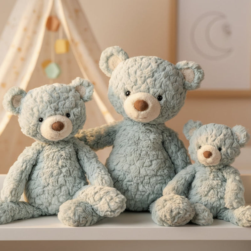 The 3 seafood putty bears together in a nursery
