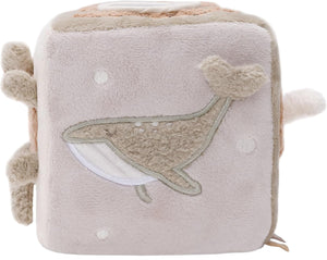 Plush baby activity cube with undersea design