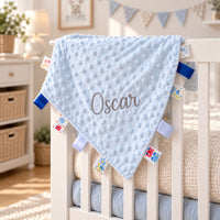 sensory taggie comforter in blue