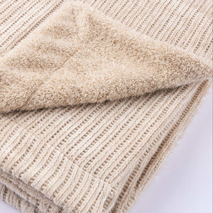 Blanket with folder corner to show sherpa lining