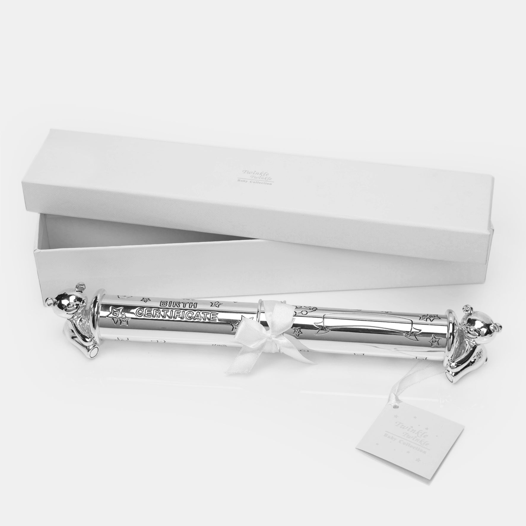 Silver Plated Birth Certificate Holder Tube