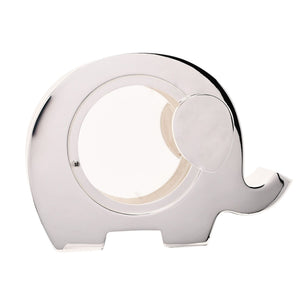 Silver elephant keepsake money box for a baby or christening gift
