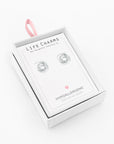 Silver plated knot stud earrings in gift box