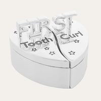 Silver Plated Heart Shaped Tooth & Curl Keepsake Boxes