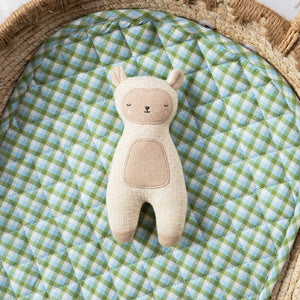 Small sheep soft newborn baby toy made from organic cotton