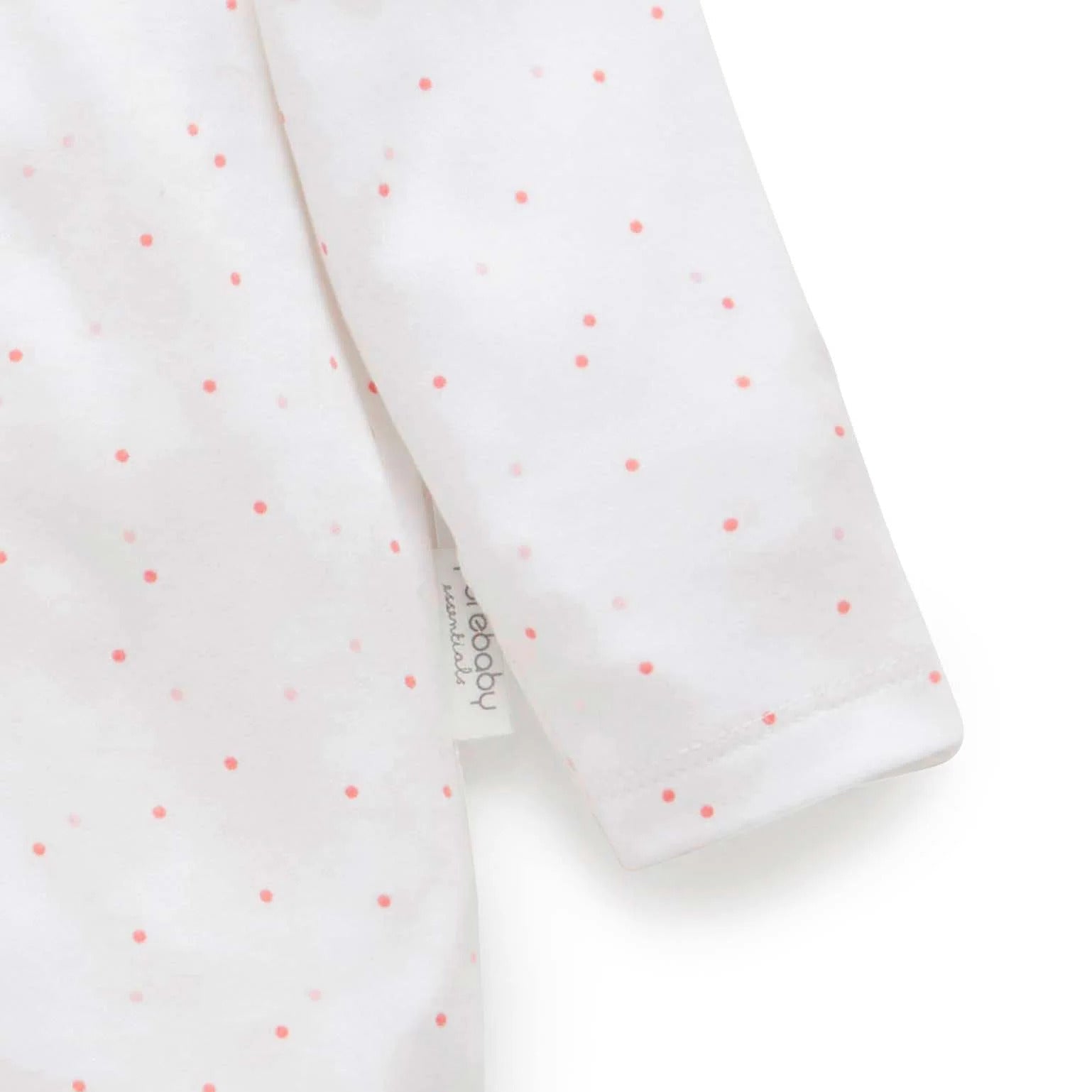 Long sleeve organic baby sleepsuits – pale pink