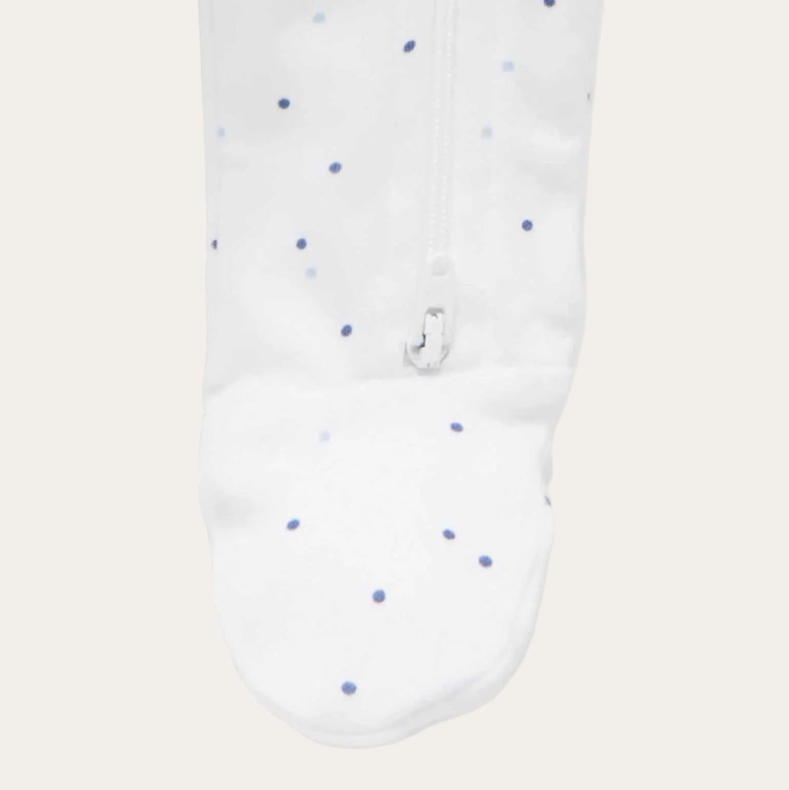 Pale blue baby zip growsuits with mittens