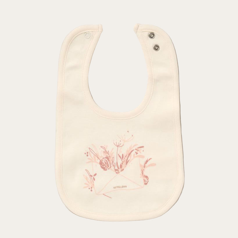 Baby Girl Present – Cream Floral Outfit with Bib