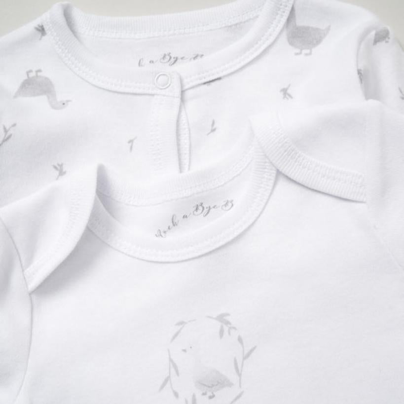 Soft unisex baby clothes set in white cotton