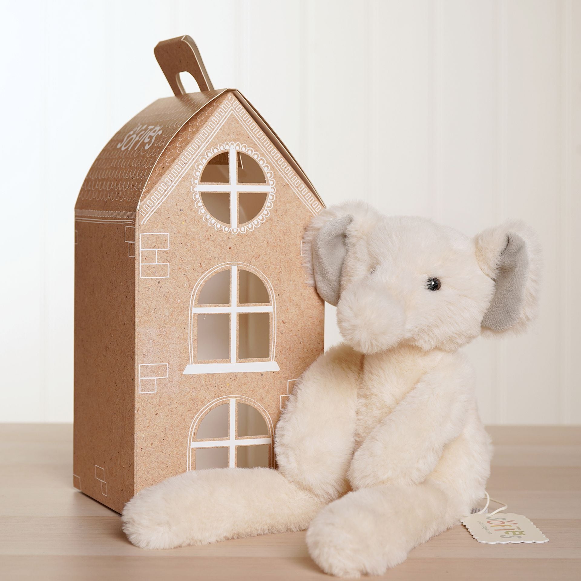 Soft Cream Elephant Softie Toy for Babies