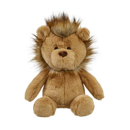 Soft cuddly sitting lion soft toy with a fluffy mane