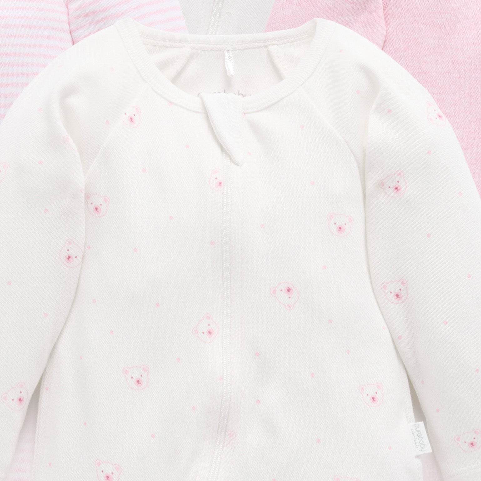Baby girl essentials in organic pale pink cotton