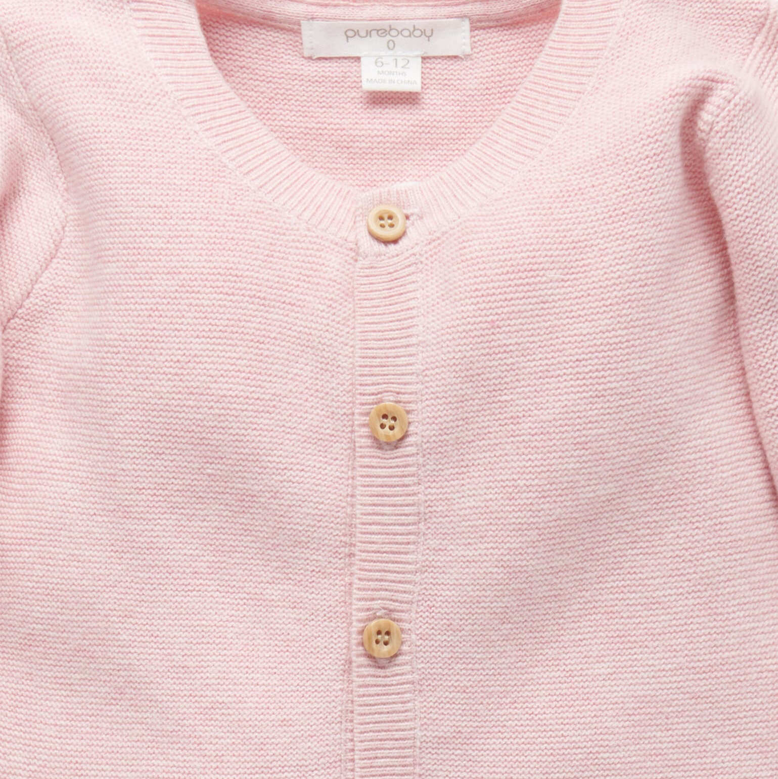 Soft textured knit cardigan in baby pink