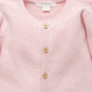Soft textured knit cardigan in baby pink