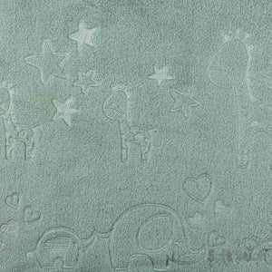 Sage Flannel Baby Wrap – Giraffes, Elephants, Zebras