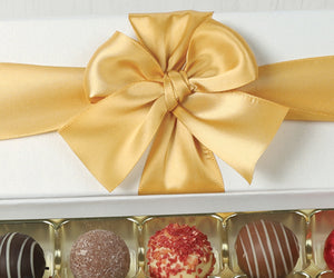 Assorted Swiss Chocolate Truffles with Gold Ribbon