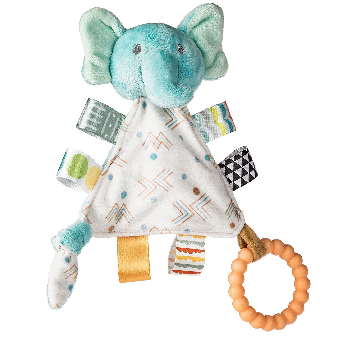 Triangle elephant taggies toy with teether