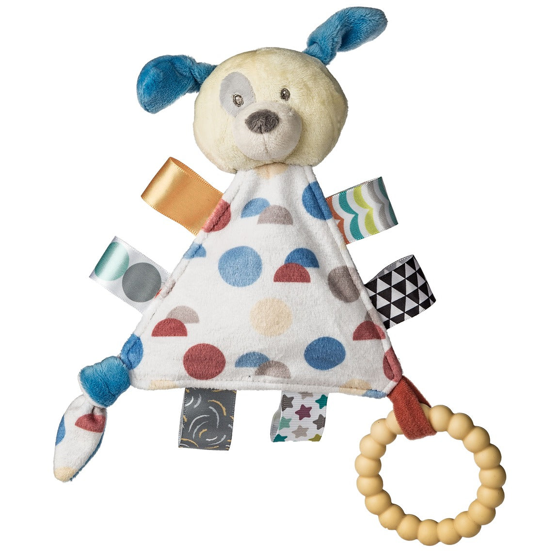 Triangle puppy taggies toy with teether