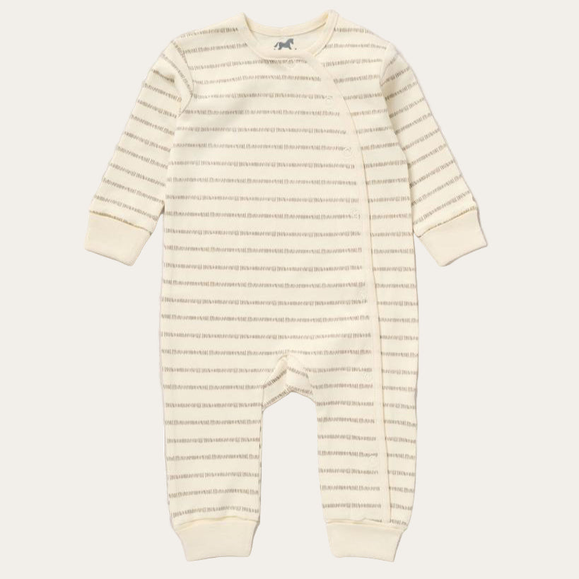 Cream tan striped babygrow