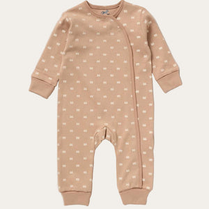 Taupe sleepsuit with front poppers for newborn