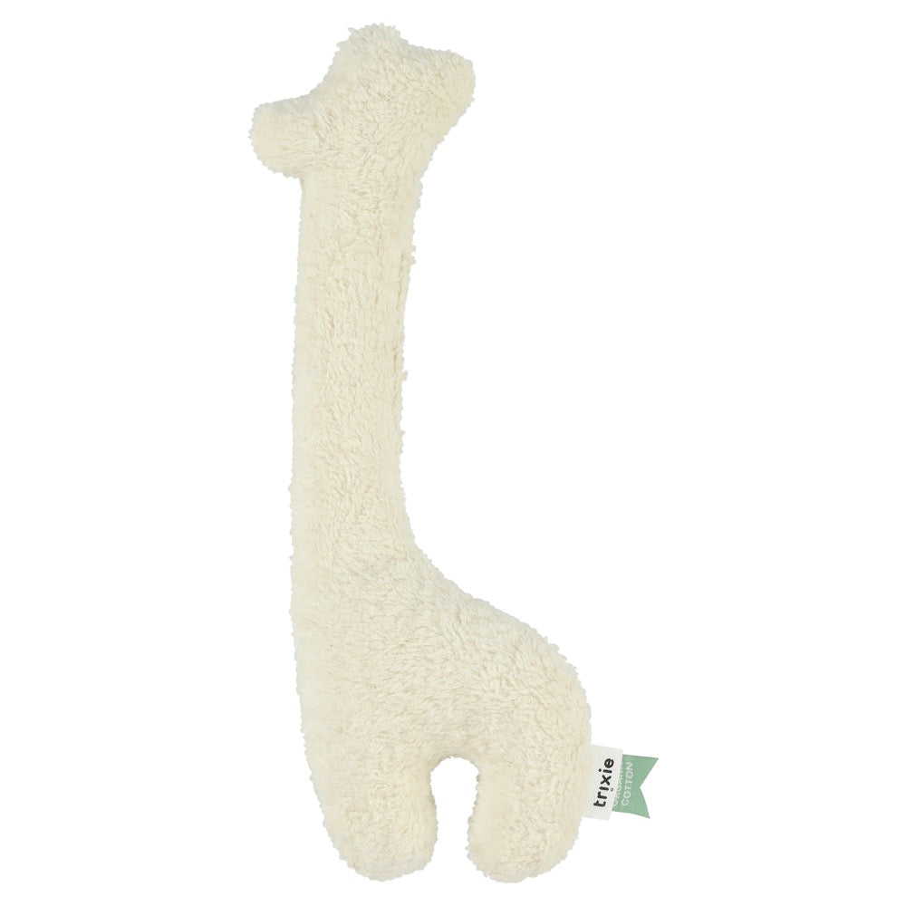 Soft giraffe-shaped cream rattle