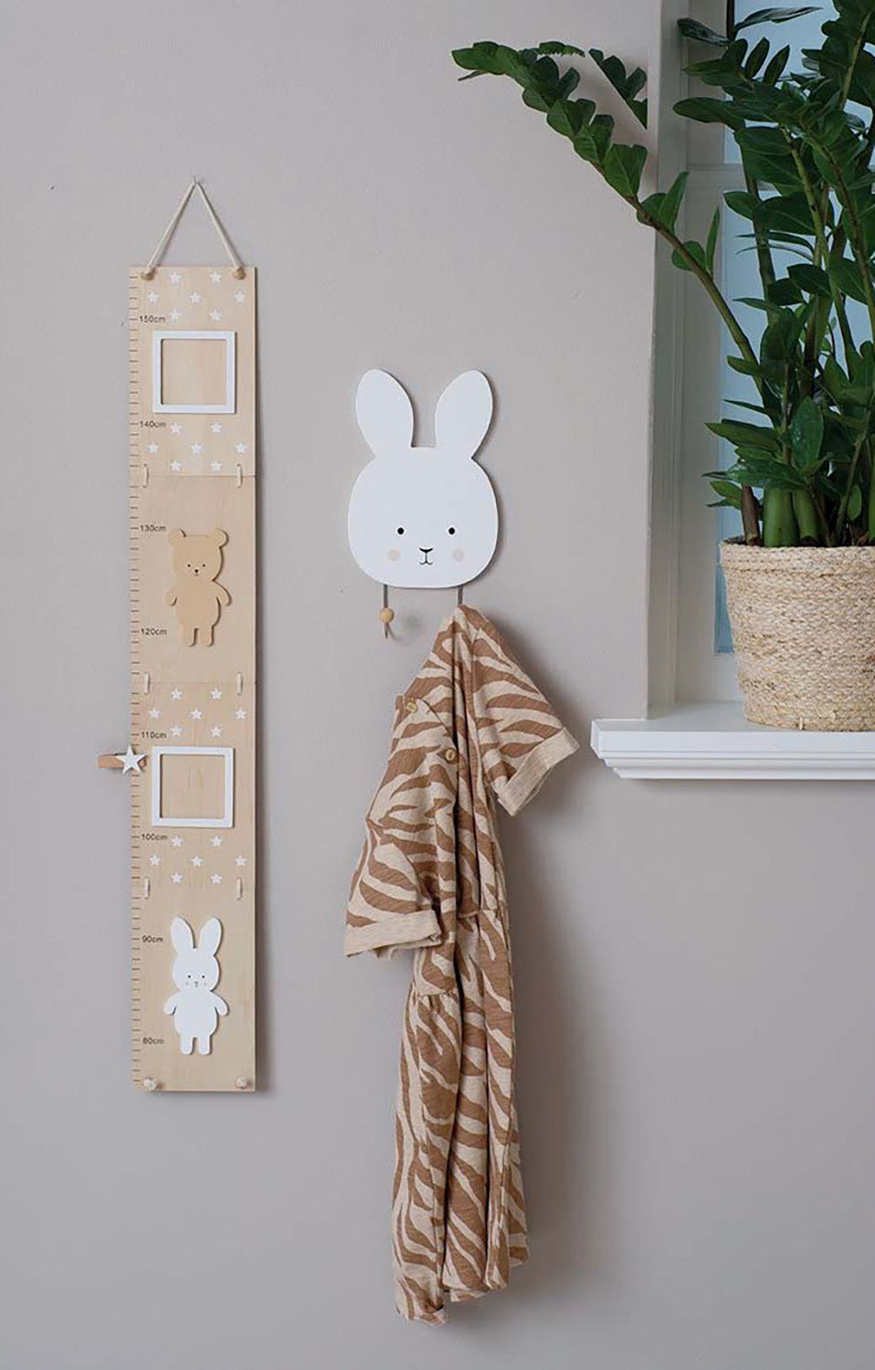 Growth Height Chart Neutral Teddy and Bunny Baby Journal