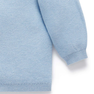 Baby knit cardigan with ribbed trimmings in blue