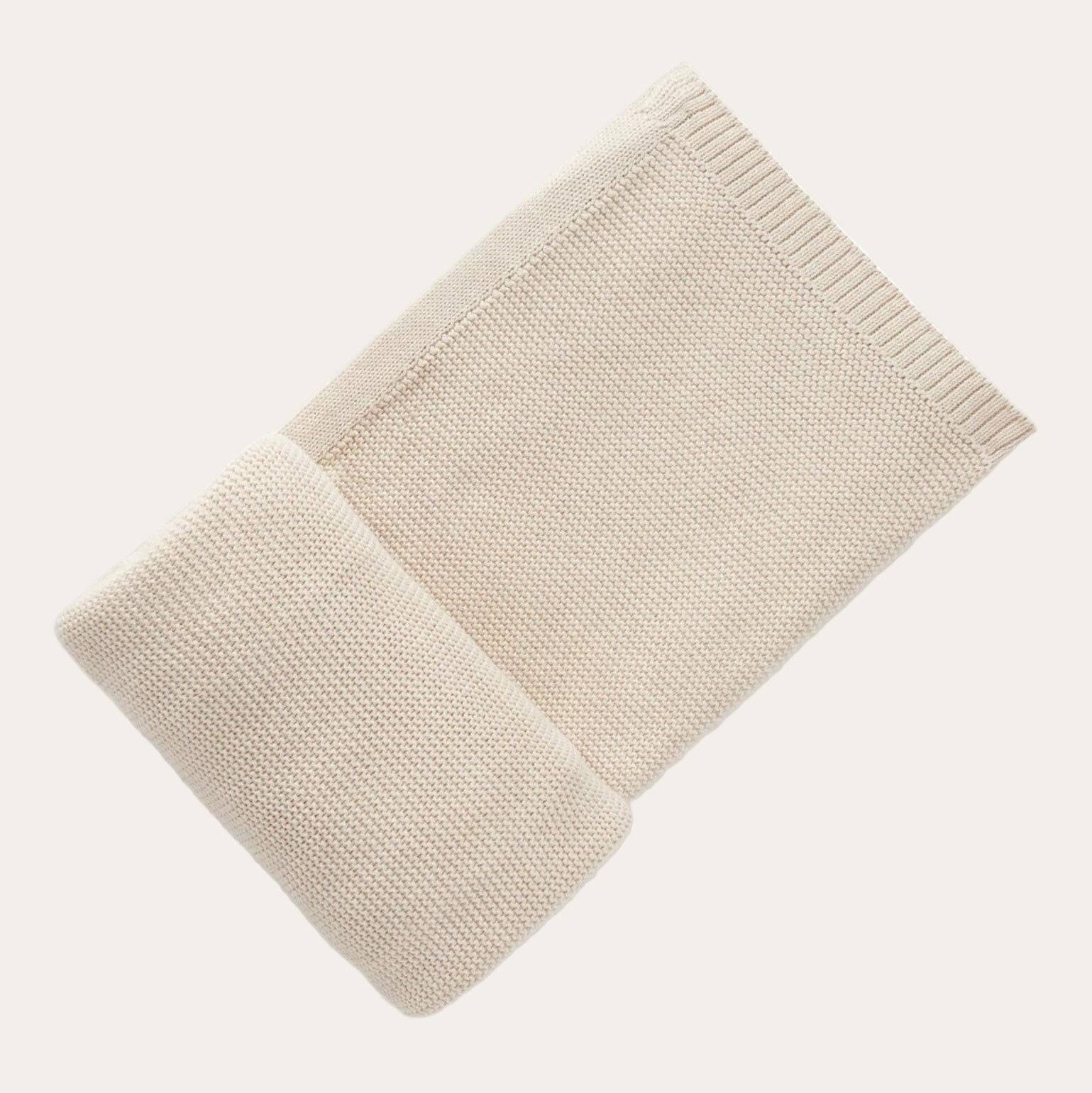 Cosy cotton baby blanket in biscuit beige