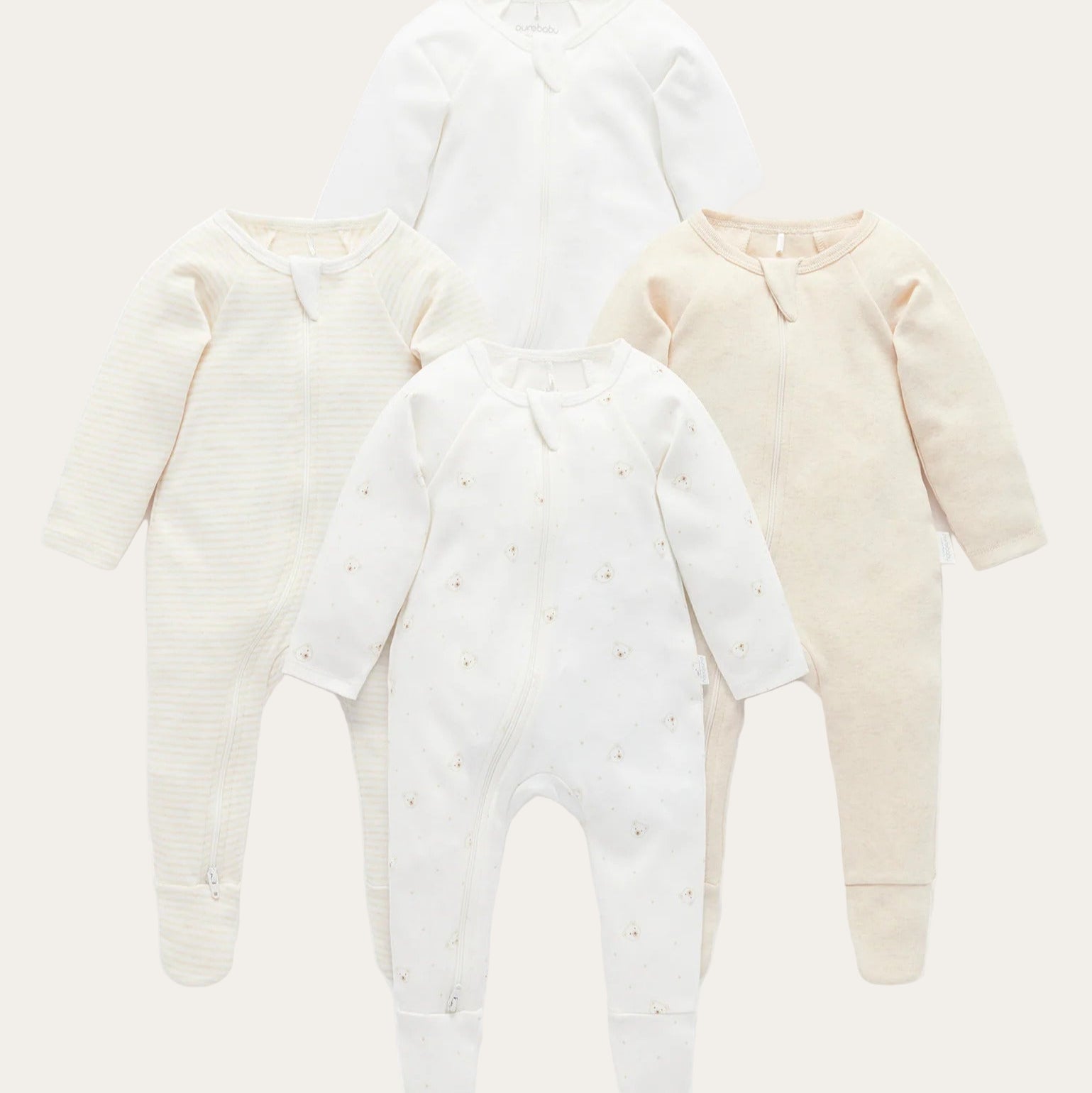 Unisex vanilla baby grow set – 100% organic