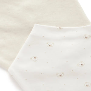 Vanilla and bear 2 pack dribble bibs
