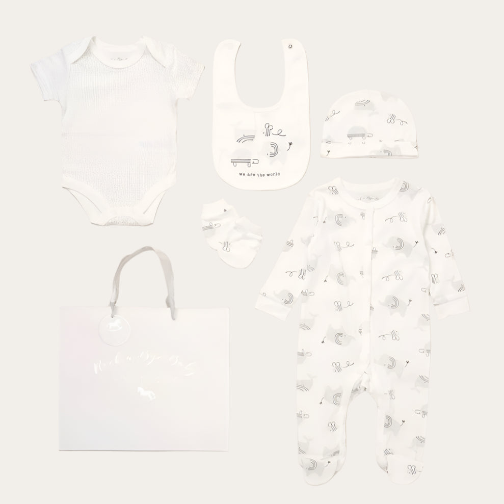 Neutral Baby Clothing Gift Set – We Are The World (5-Piece)